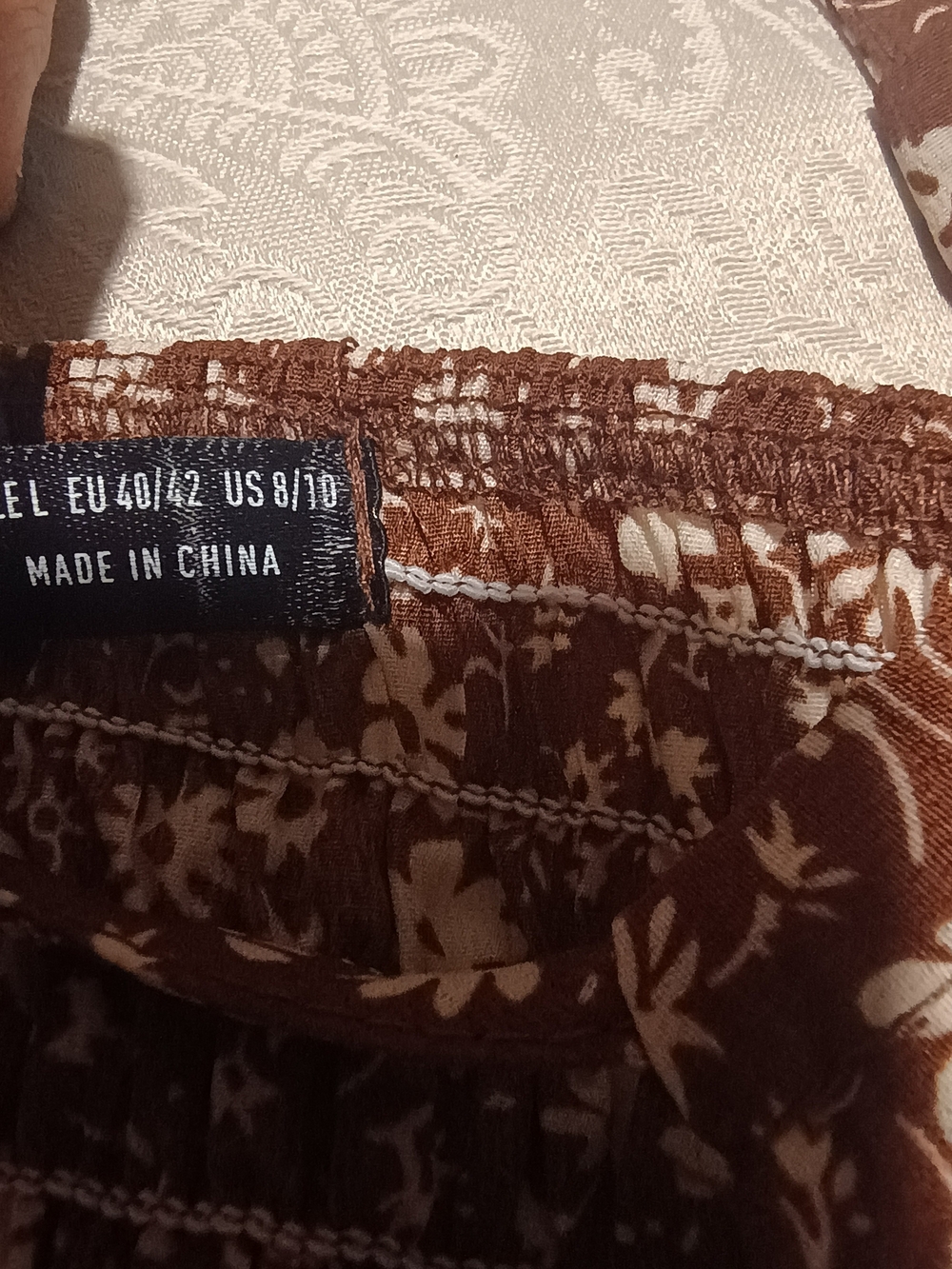 SHEIN Brown and Cream Printed Women's Sweater
